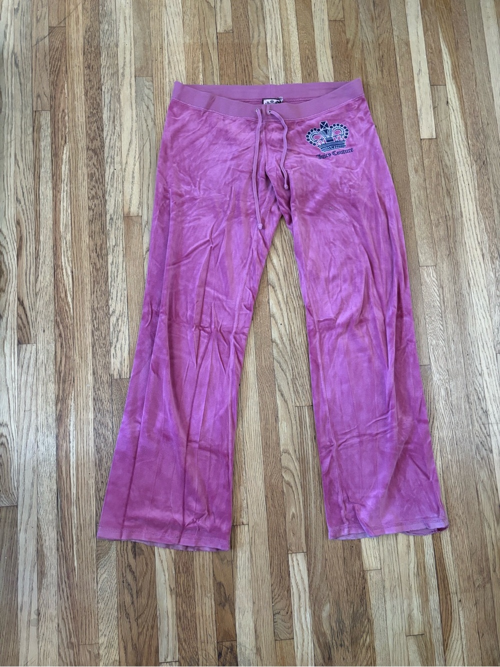 Juicy Couture Pink Velour Joggers with Crown Patch